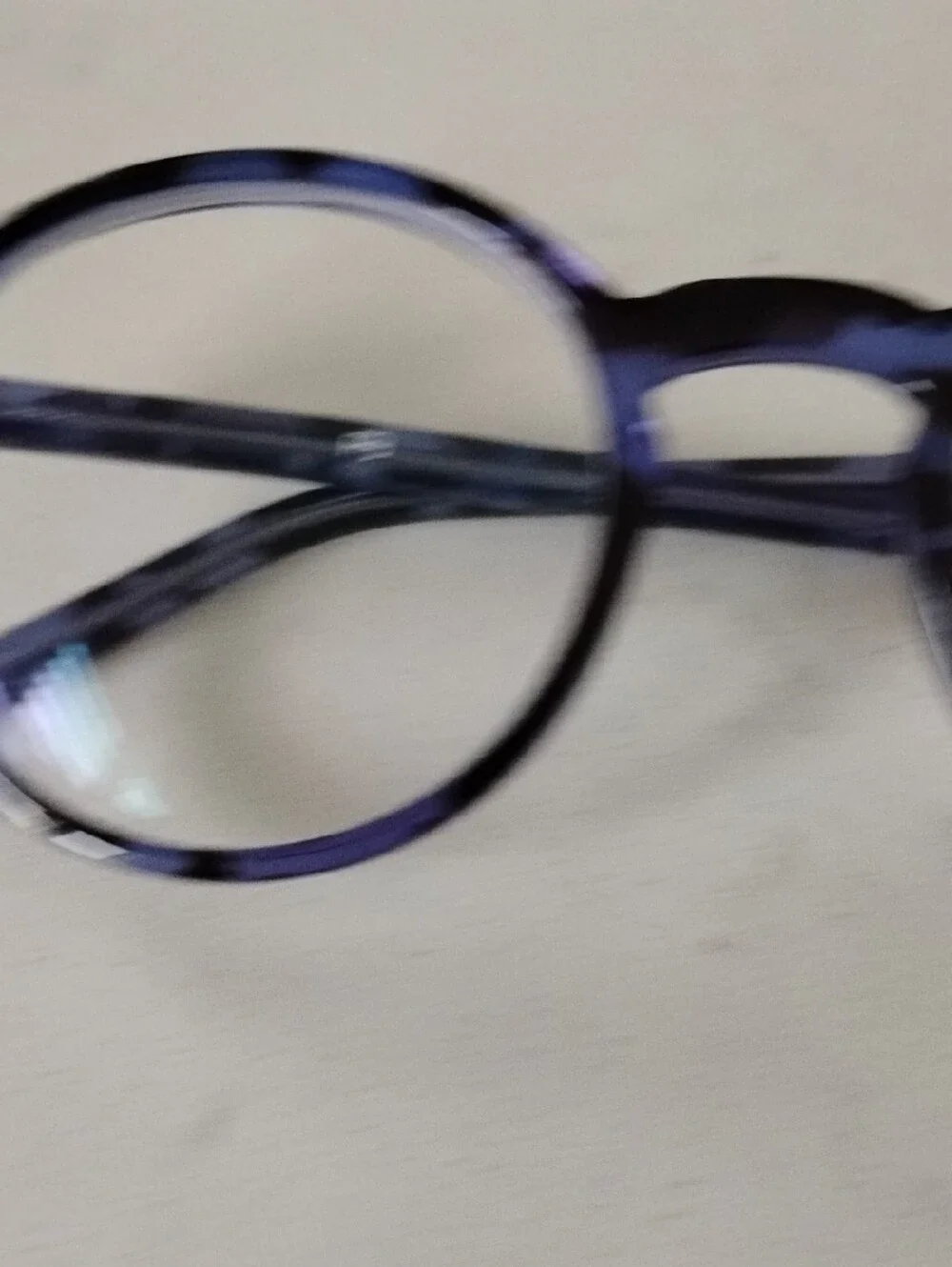 Source Unknown Round Acetate Glasses in Dark Blue Tortoise
